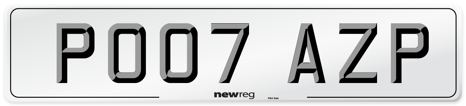 PO07 AZP Number Plate from New Reg
